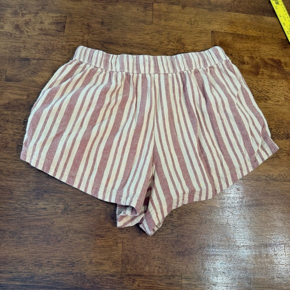 Known Supply Striped tan brown Women's Shorts size medium 100% organic cotton - Picture 8 of 8